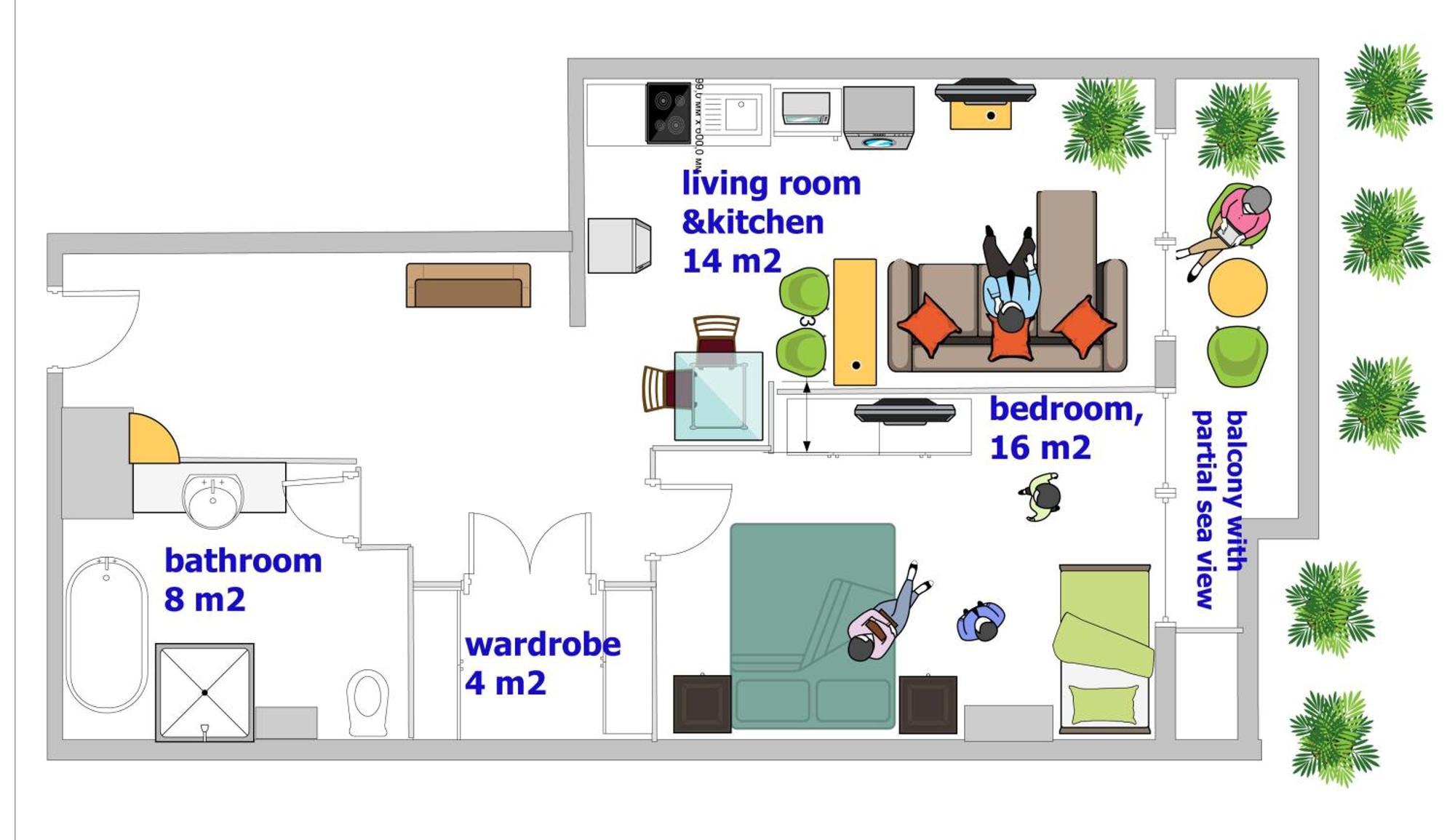 Karon Hill Family Apart 72 M2 Seaview Экстерьер фото